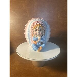 Relpo 6467 Native American Indian Boy Planter Ceramic Pottery MC Rare Head Vase